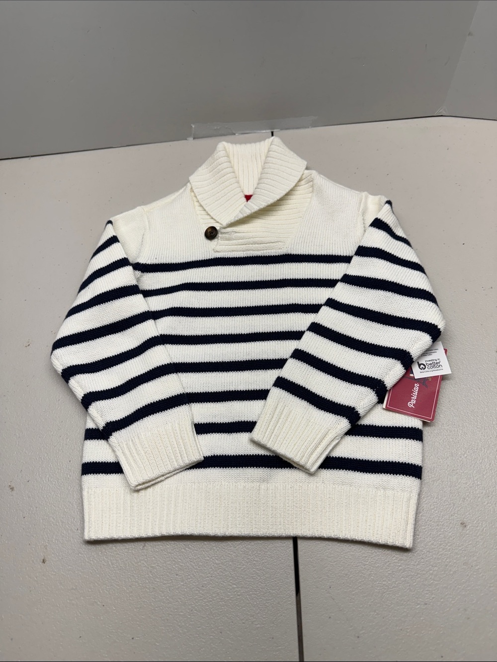 Gymboree- Boys Striped Shawl Sweater - Parisian Chic